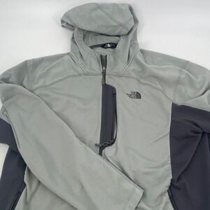The North Face Activewear/Golf Gray Full Zip Fleece Jacket‎ With Hoodie Size XL